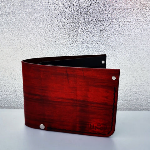 Hand Dyed Billfold Wallet - Crimson