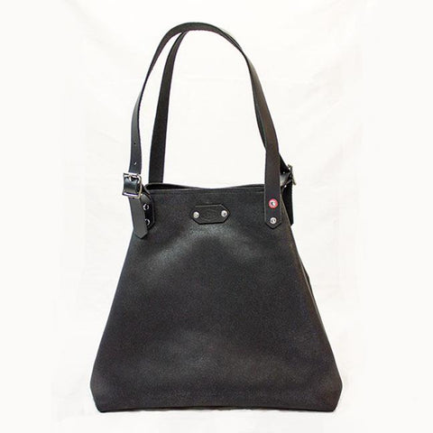 Black Sparkle Leather Tote Bag