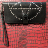 Pentagram Leather cell phone wallet / clutch