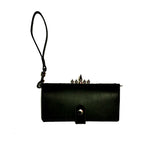 Spiky Spiky leather cell phone wallet / clutch