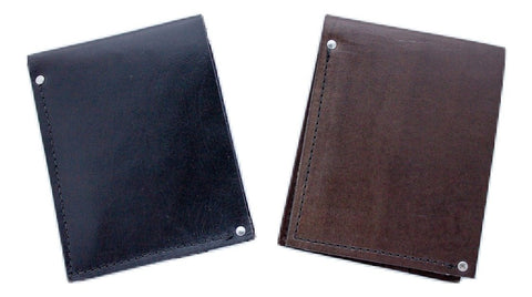 handmade leather mens bifold wallets in brown and black with embossed H&J logo made in Calgary