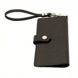 Black Leather Cell Phone Wallet / Clutch