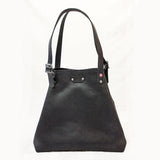 Black Sparkle Leather Tote Bag
