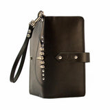 Spiky Spiky leather cell phone wallet / clutch